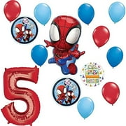 Spidey and His Amazing Friends 5th Birthday Balloon Bouquet 14 pc Decorations