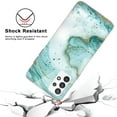 thumbnail image 4 of TJS Phone Case for Samsung Galaxy A32 5G, with [Tempered Glass Screen Protector] Slim TPU Matte Marble Transparent Clear Cover (Mint Green Marble), 4 of 7