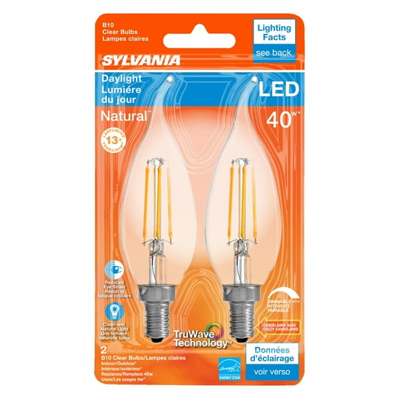 Sylvania 40791 Natural E12 LED B10 Bulb, Clear