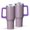 Purple-1, variant on Leopard Print 40oz Tumbler– Stainless Steel Insulated Tumbler with Handle and Straw, Large Capacity Travel Cup for Hot & Cold Drinks
