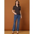thumbnail image 3 of Blusa de Lunares con Corazón Dulce Allegra K Cuello en V Manga Corta Casual Negro XS, 3 of 6
