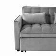 thumbnail image 5 of BSHTI 52.75-inch Pull-out Sleeper Sofa Bed, Velvet Upholstery, 3-Angle Adjustable Backrest, Storage Side Pocket, Twin-Size Loveseat Futon Sofa, Medium Gray, 5 of 15