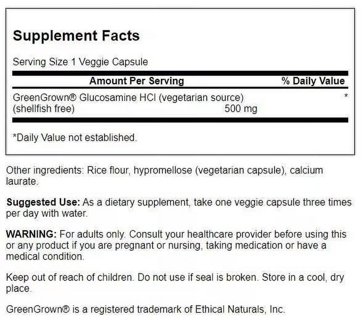 Swanson Vegetarian Glucosamine - Shellfish Free 500 Milligrams 90 Veg Capsules (2 Pack)