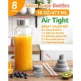 thumbnail image 2 of Botellas de agua de vidrio Zukro de 480 ml con tapas y pajitas, paquete de 8, 2 of 9
