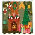 thumbnail image 3 of Ambesonne Cozy Shower Curtain, Cartoon Christmas Night Art, 69"Wx70"L, Multicolor, 3 of 3