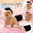 thumbnail image 2 of Cartoon Chubby Soft Horse Stuffed Animal - Cute Scarf Foal Plush Toy - Farm Themed Party Decor Gift, 2 of 4