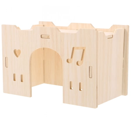 CCOCC Wooden Hamster Habitat Guinea Pig Hideout Mouse Hamster Hideaway House