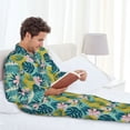 thumbnail image 6 of Vsdgher Tropical Floral Mens Pajama Set, Soft Warm Long Sleeve Sleepwear, Cozy Button-Down Pjs for Men-X-Large, 6 of 7
