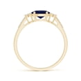 thumbnail image 2 of ANGARA Natural 0.85 Ct. Blue Sapphire with Diamond Classic Ring in 14K Yellow Gold for Women (Ring Size: 3), 2 of 10