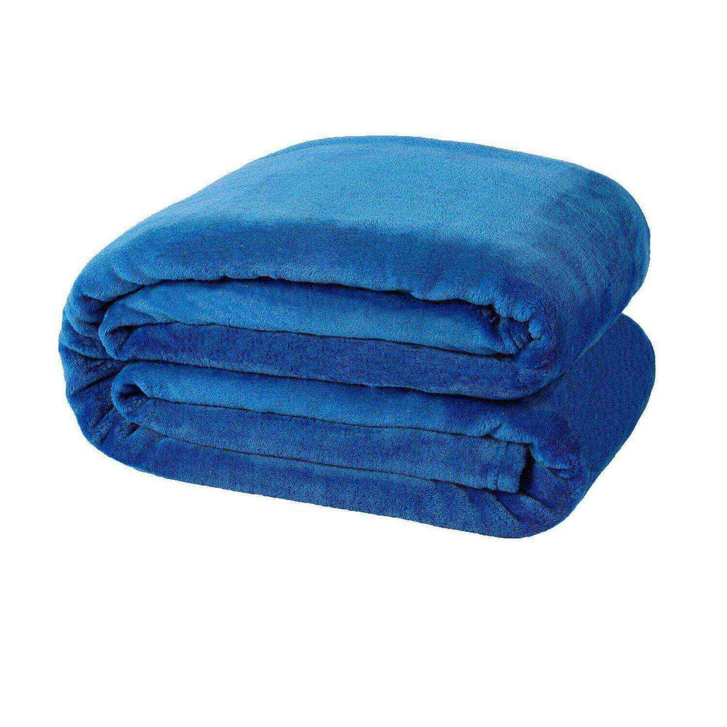 NANPIPER King Size Blanket Luxury Warm Microfiber for Bed Blue,90"X108