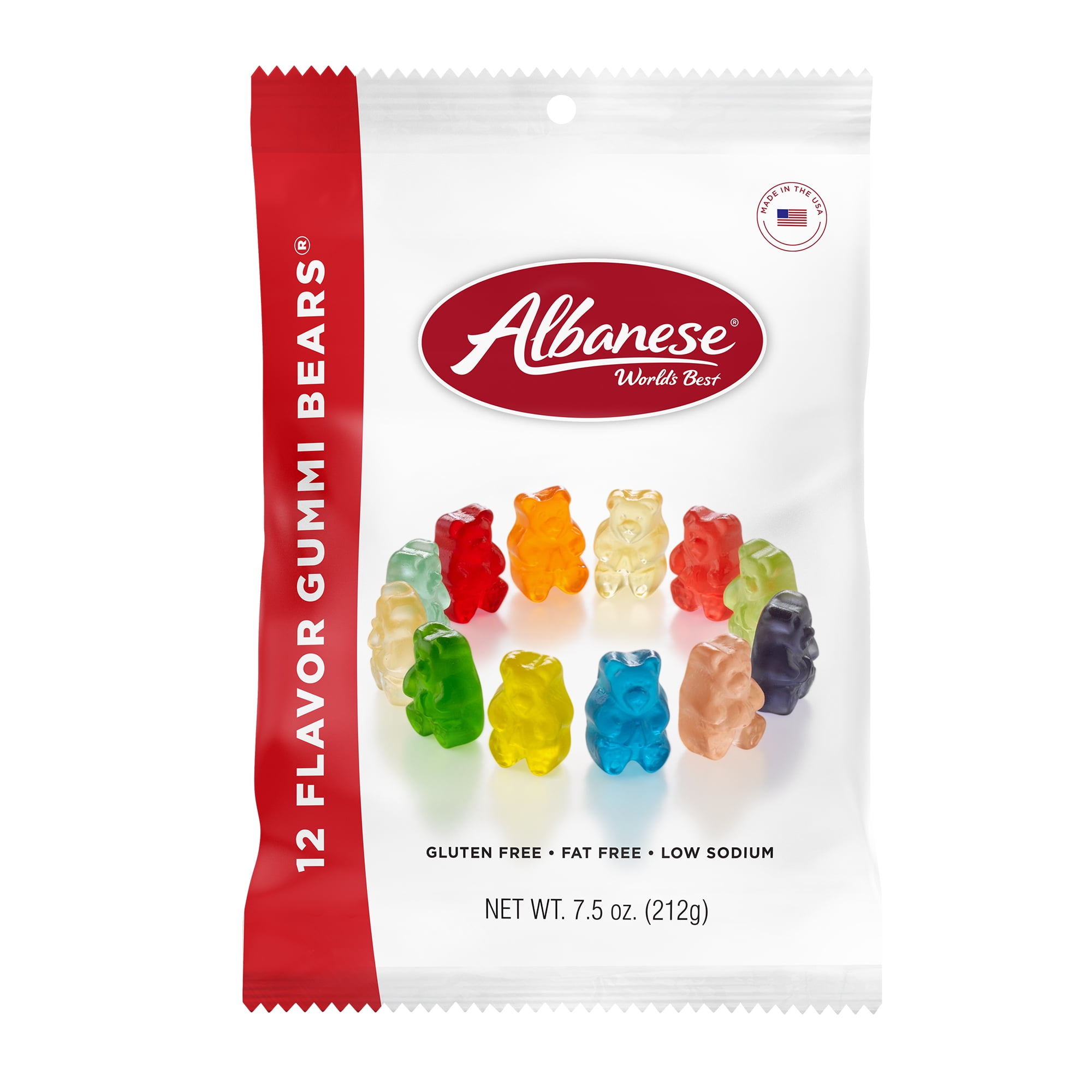 Albanese Fat-Free Gluten-Free Assorted Flavors Gummi Bears, 7.5 oz
