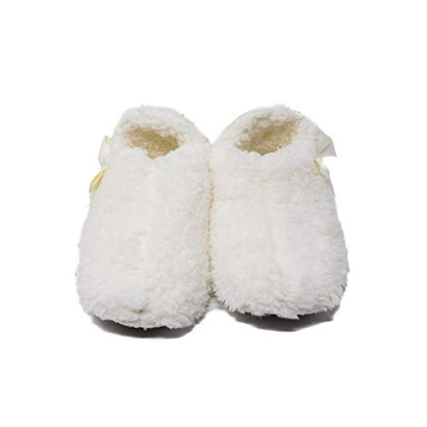 Premium Down Women's Faux Fur Side Bow Sherpa Indoor Slipper Booties, 57