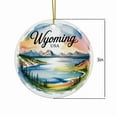 thumbnail image 3 of Wyoming, Yellowstone Lake Travel Ornament – Custom Ceramic Ornament for Christmas Tree Decoration, Souvenir Gift for Travelers, Couples, Friends, Valentine Gifts 218OR247, 3 of 5