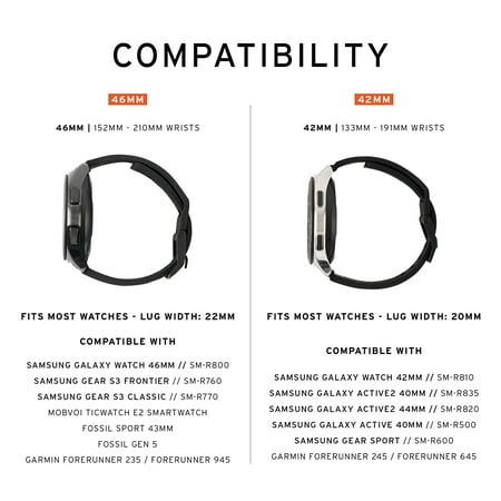 UAG - Leather Watch Strap for Samsung Galaxy Watch Series 46mm - Black