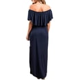 thumbnail image 2 of Womens Off The Shoulder Ruffle Party Dresses Side Split Beach Maxi Dress, 2 of 2