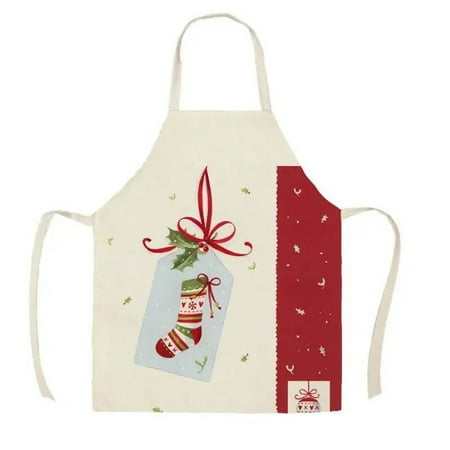 

Christmas Gift Flower Lavender Pattern Linen Hand Wipe Sleeveless Waist Apron Adult Home Decoration Kitchen Baking Delantal