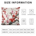 thumbnail image 5 of HENGT  Throw Pillow Case Red Japanese Cherry Blossom Watercolor,Waist Lumbar Cushion Cover Sofa Home Decorative, 5 of 5