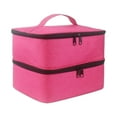 thumbnail image 1 of Qarigey Bolso organizador de esmalte de uñas fácil de llevar de nailon, organizadores de esmalte de uñas para retoques, de viaje o de viaje Juegos de manicura Rosa roja, 1 of 6