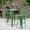 Green, variant on Emma + Oliver Commercial 23.75SQ Yellow Metal Indoor-Outdoor Bar Table Set-2 Stools-Backs