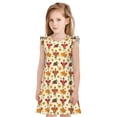 thumbnail image 1 of Balery Thanksgiving Turkeys Camisón de princesa para niñas, pijama de algodón con mangas abullonadas, suave y bonito.-Small, 1 of 6