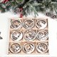 thumbnail image 4 of 6 piezas de decoración navideña colgante hueco regalos redondos antidecoloración con cordón diseño de escena de madera Feliz Navidad alce Papá Noel muñeco de nieve colgante recuerdo de fiesta, C, 4 of 5