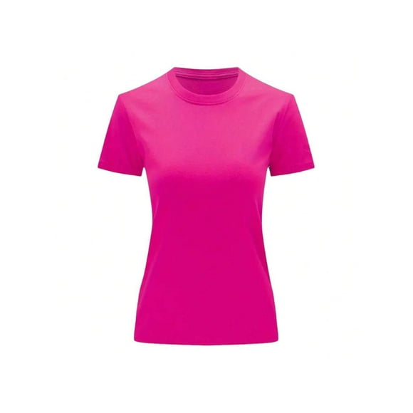 Playera Slim Fit Unisex Cuello Redondo Manga Corta Strech Color Fucsia Talla Extra Grande Marca Emil SaEs