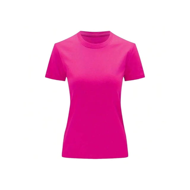 Playera Slim Fit Unisex Cuello Redondo Manga Corta Strech Color Fucsia Talla Extra Grande Marca Emil SaEs