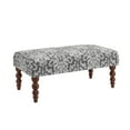 thumbnail image 4 of Linon Claire Wood Upholstered Damask Bench in Gray, 4 of 10