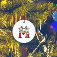 thumbnail image 3 of LSLJS Christmas Tree Hanging Ornaments English Letter Pendant 2.75" Round Acrylic Flat Alphabet with Reindeer Baubles Xmas Theme Car Rearview Mirror Pendant Christmas Decorations, 3 of 6