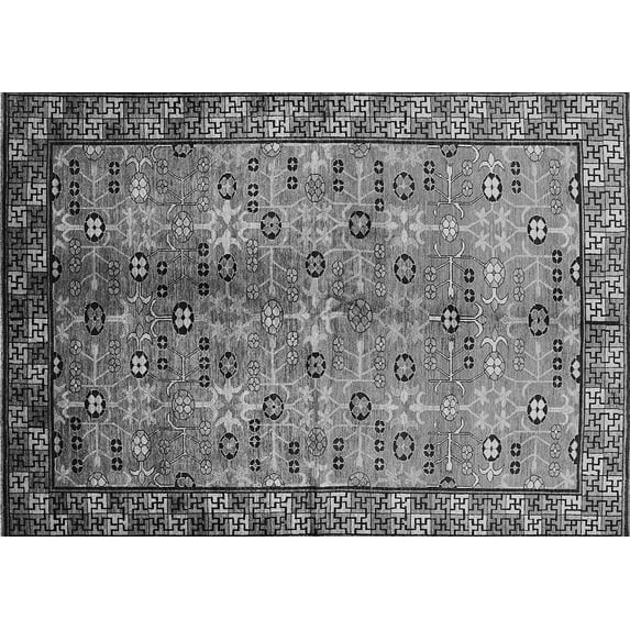 Ahgly Company Indoor Rectangle Oriental Gray Industrial Area Rugs, 8' x 10'
