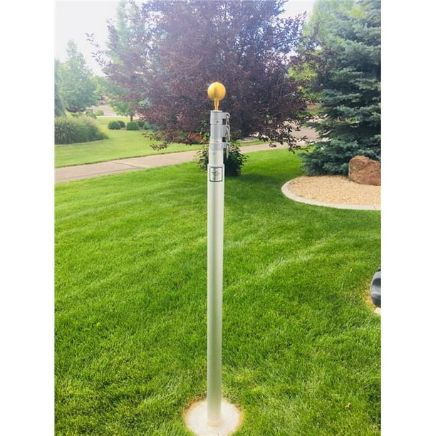 Titan 1000008 20 ft. Titan Telescoping Flagpole Kit Silver Walmart