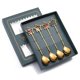 thumbnail image 1 of Pentagon Golden Spoon Juego de cucharas de café navideñas, 4 Uds., para café, té, sopa, azúcar, postre, condimento, 1 of 5