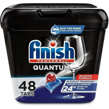 FINISH Quantum Powerball, Dishwasher Pods, Dishwasher Detergent Liquid, Dishwasher Soap, Advanced Clean & Shine, 48ct Dishwasher Tablets
