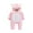 Pink, variant on Toddler Baby Boys Girls Jumpsuit Hoodie Romper Long Sleeve One Piece Outfits Newborn Infant Winter Plush Warm Romper Hoody Coat
