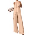 thumbnail image 2 of Women's 2 Piece Sets Asymmetric Sleeveless Crew Neck Tops and Wide Leg Palazzo Pants Beach Vacation Outfits, M, 2 of 5