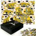 thumbnail image 2 of Ambesonne Pink Jigsaw Puzzle, Tropical Cheetah Animal Print, Heirloom-Quality Fun Activity for Family Durable Cardboard, 1000 pcs, Mustard Pale Rose Grey, 2 of 5