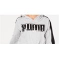 thumbnail image 2 of Puma Women's Rebel Reload Relaxed Cropped Hoodie Gray Size X-Small, 2 of 3