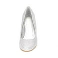 thumbnail image 5 of Dream Pairs Women's Bridal Wedding Party Low Heel Pump Shoes Luvly Silver Size 7.5, 5 of 6