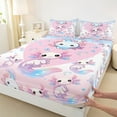 thumbnail image 4 of Feelyou Kawaii Axolotl Teens Twin Sheet Sets, Pink Blue Dreamy Animal Twin Fitted Sheet, Cartoon Love Heart Flat Sheet, Microfiber Bedroom Decor, 3 Pieces, 4 of 8