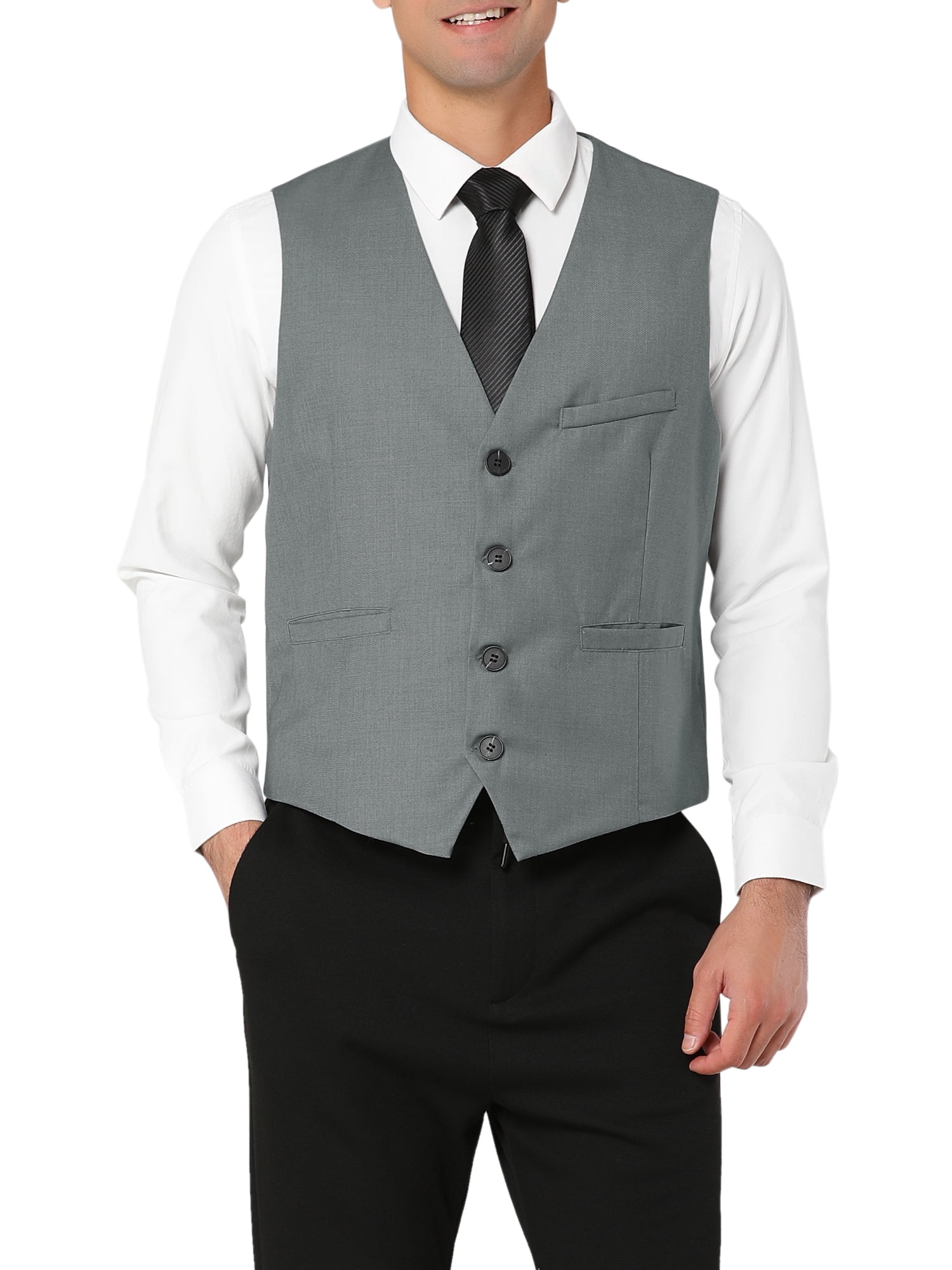 W PARTY 580  MENS/BOYS SILVER VERTICAL WAVES WAISTCOAT FORMAL SUIT 