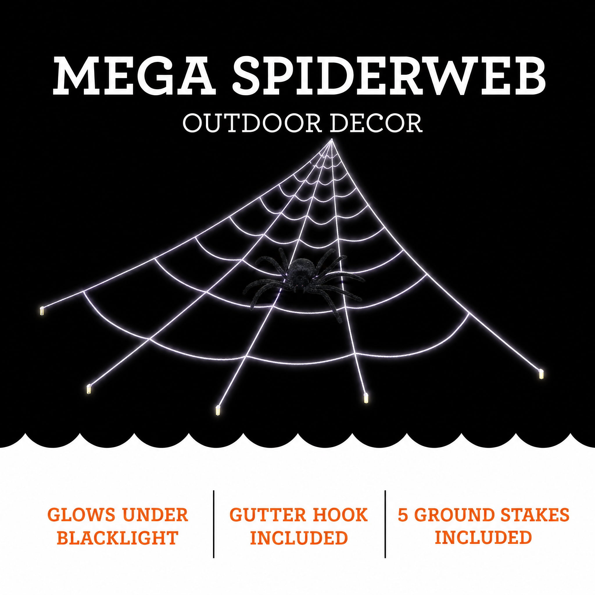 Mega Spiderweb Decoration, White, 23' x 19', Halloween by Way To Celebrate