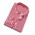 thumbnail image 1 of Minnieouse Rojo Amplias ocasiones aplicables Hombres Otoño Manga larga Formal Camisa de negocios roja Camisa a rayas clásico Camisetas rojo 3XL, 1 of 6