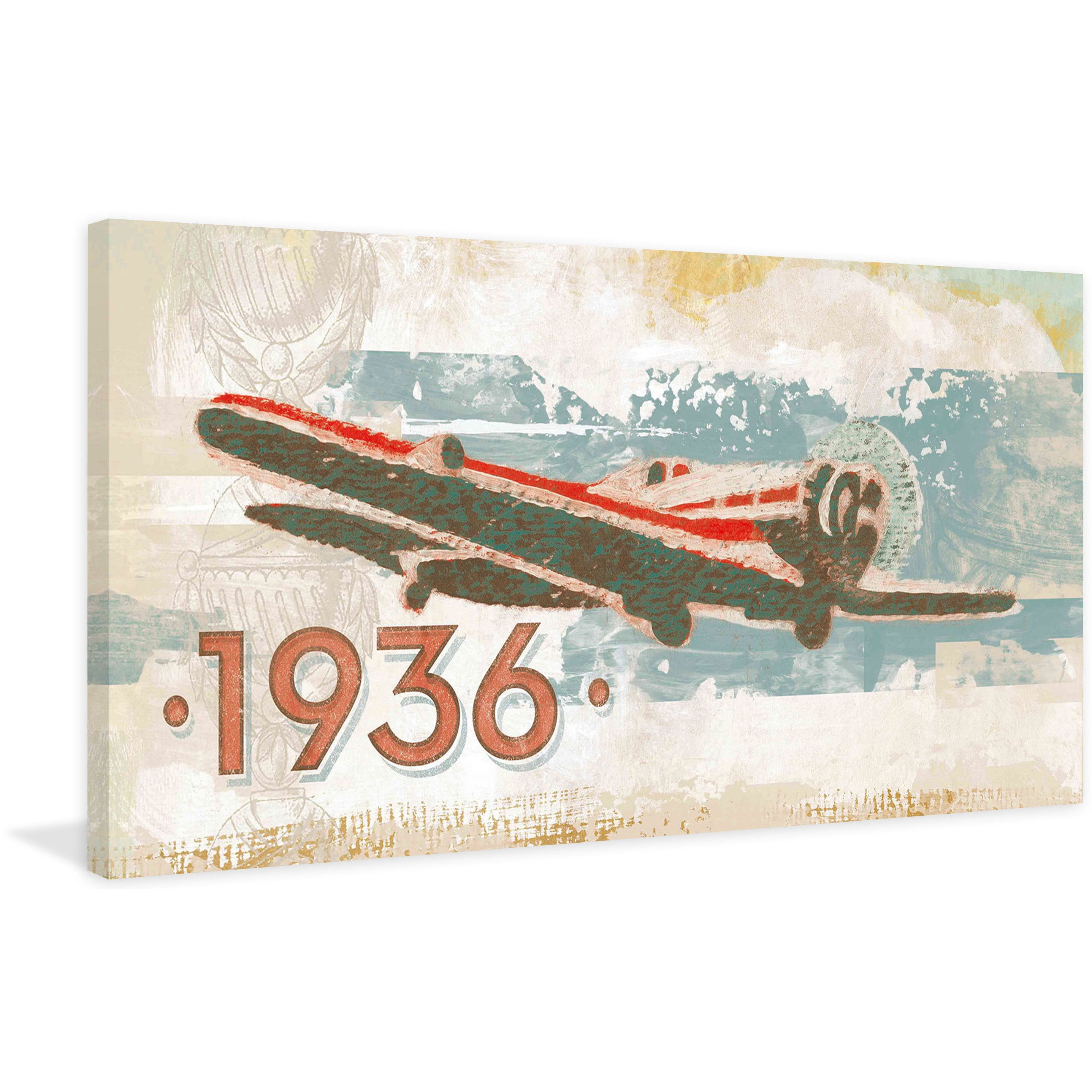 Marmont Hill 'Vintage Plane 1936' by Alan Hopfensperger Painting Print on Wrapped Canvas