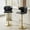 Black+Gold, variant on CQSXDA Two Pieces Of Modern Adjustable Bar Chairs With Swivel Function And PU Leather Backrest, for Kitchen Counter and Dining Areas, White+Silver