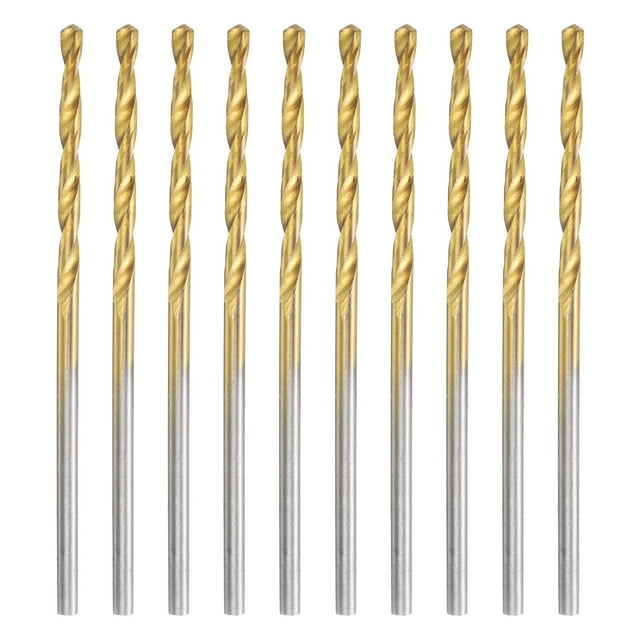 Uxcell 10Pcs Broca de Torsión de Titanio 1/16" Diámetro de Perforación Acero de Alta Velocidad para Metal Endurecido, Acero Inoxidable, Hierro Fundido, Madera, Plástico