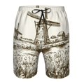 thumbnail image 3 of Fotbe Dutch Windmill Trajes de Baño Estampados para Hombre, Shorts de Verano de Secado Rápido, Ropa de Playa, Bañadores-X-Large, 3 of 6