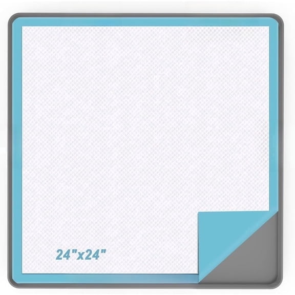 Pee Pad Tray Holder for Dogs,Non-Slip Silicone Dog Puppy Pad Holder,24 x 24 Square Puppy Potty Training Pads,No Spill Raised Lip High Edge,Portable, Leak-Proof Mat Trays for Indoor Floor Protection