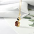thumbnail image 4 of Gem Stone King 18K Yellow Gold Plated Silver Red Tiger Eye and Black Onyx Pendant Necklace for Women (4.30 Cttw, Gemstone Birthstone, Cushion 10MM, Round 6MM), 4 of 4