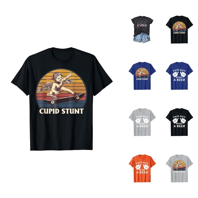 T-shirts Acrobatiques pour Femmes Cupidon 2026 Été Décontracté Manches Courtes Col Rond Drôle Sarcastique Offensant Humour Embarrassant T-Shirts Graphiques