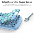 thumbnail image 5 of Wireless Keyboard and Mouse Combo, Colorful Ergonomic Full Size Retro Low-Noise Keyboard with Cute keycaps, Compatible with Windows, PC, Perfer for Home and Office Keyboards (Blue), 5 of 8